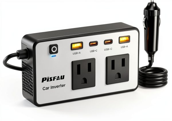 PiSFAU Car Power Inverter Travel Ready-0
