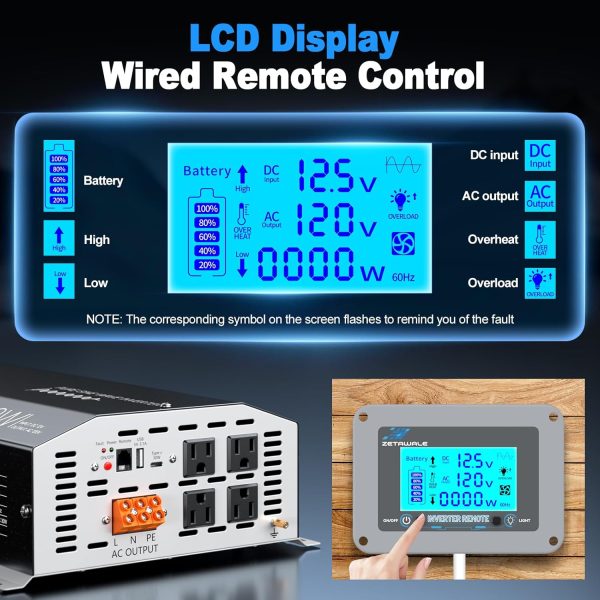 ZETAWALE 4000W Pure Sine Wave Inverter for Home Backup-2