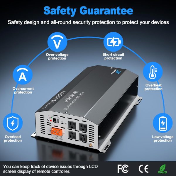 ZETAWALE 4000W Pure Sine Wave Inverter for Home Backup-4