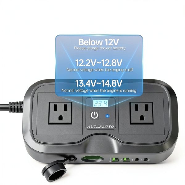 AUCARAUTO 200W Car Power Inverter DC 12V to AC 110V-2