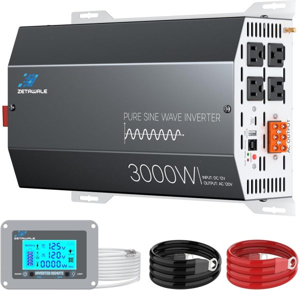 3000W Pure Sine Wave Inverter ZETAWALE 12V Car RV-0