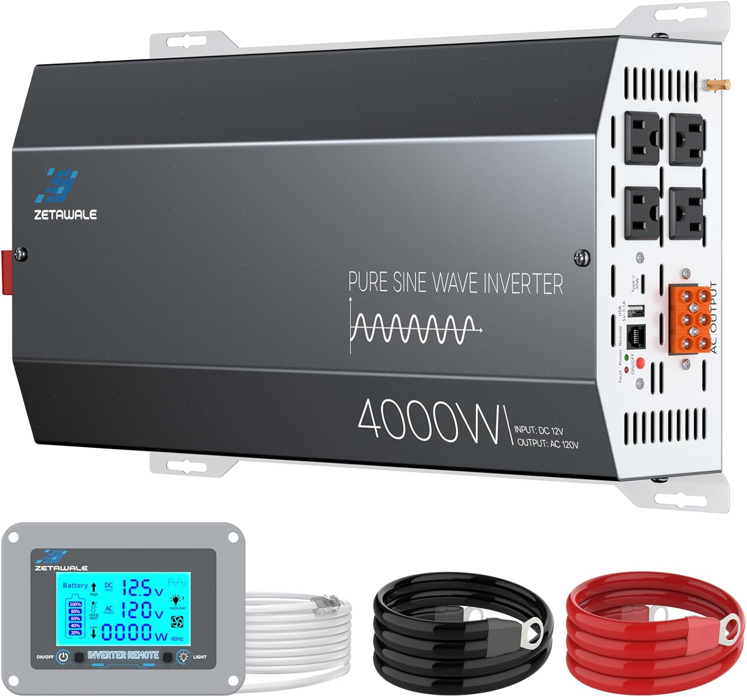 'ZETAWALE 4000W Pure Sine Wave Inverter'