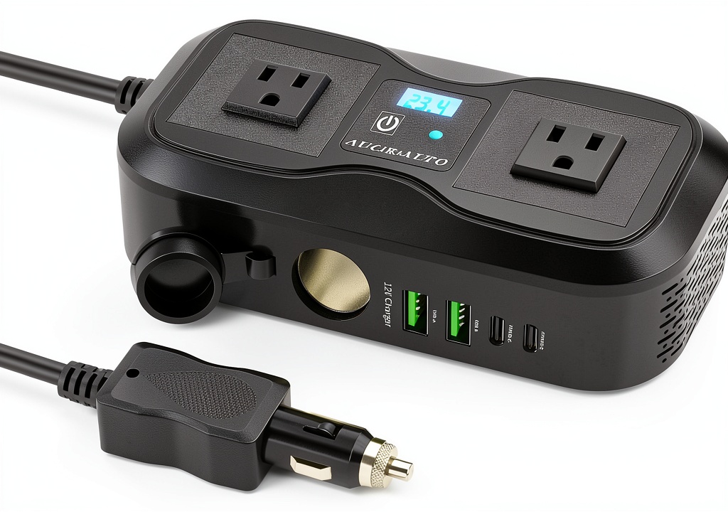 AUCARAUTO 200W car power inverter DC 12V to AC 110V converter
