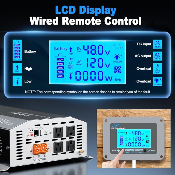 48V 2500W Pure Sine Wave Inverter ZETAWALE Model-3