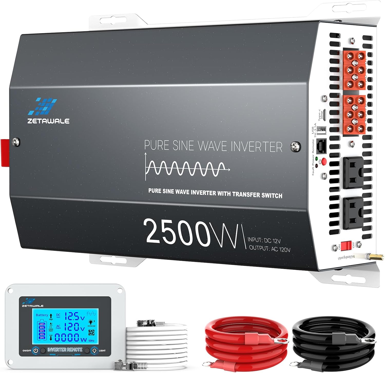 ZETAWALE inverter installed in an RV electrical panel