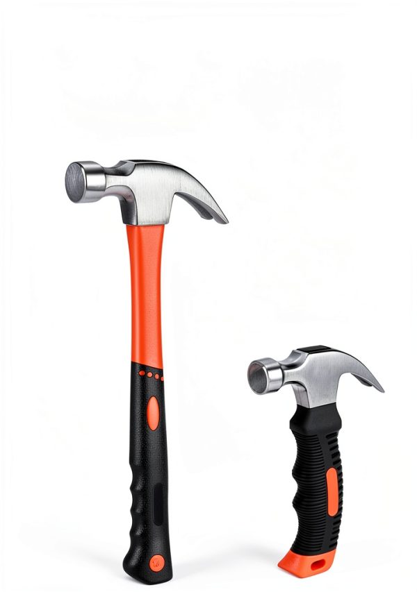 ZUZUAN Claw Hammer 2 Pack 8oz & 16oz Black Red Fiberglass Handle-4