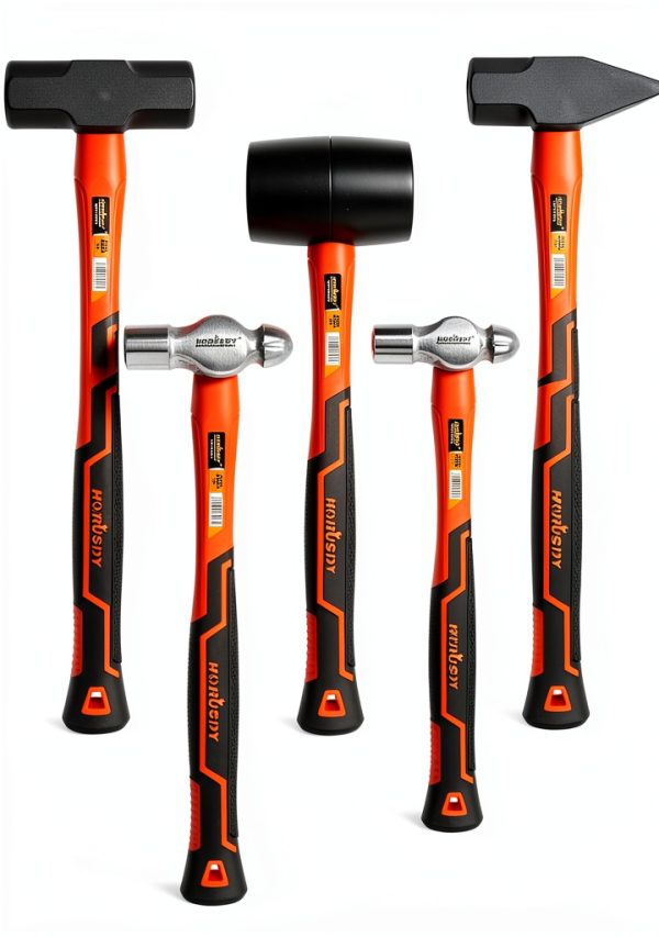 Hammer Set HORUSDY 5-Piece Ball-Peen Hammers 16oz 32oz Rubber Mallet-0