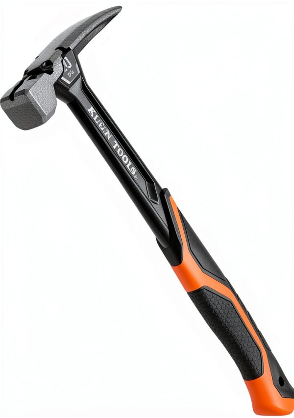 Klein Tools H80920S Smooth Face Framing Hammer with Straight Claw, 20-Ounce Forged Steel, Magnetic Nail Puller, and Extra-Large Squared Strike Face-0