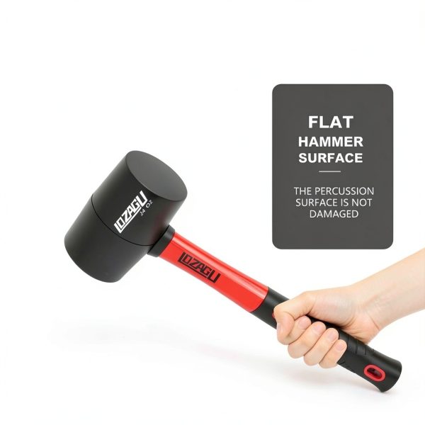 Rubber Mallet 16oz LOZAGU Fiberglass Handle for Flooring & Camping-4