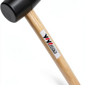 Rubber Mallet Hammer YIYITOOLS 8oz Black Wood Handle-0