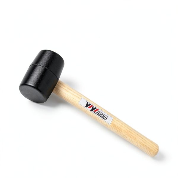 Rubber Mallet Hammer YIYITOOLS 8oz Black Wood Handle-1